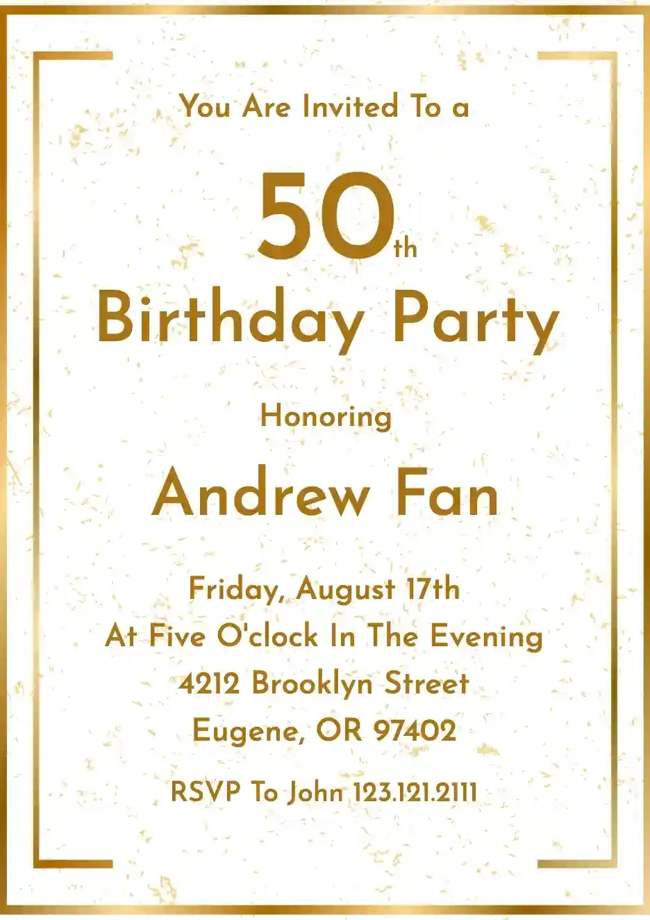 50Th Birthday Invitation - Free Adults Birthday Invitation in Free Printable 50th Birthday Borders