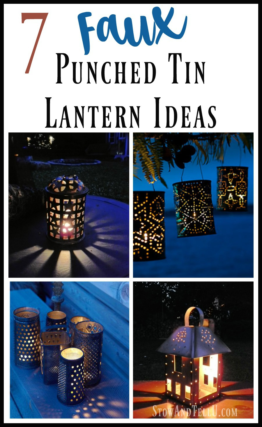 7 Diy Faux Punched Tin Lantern Ideas - Stowandtellu with Printable Tin Lantern Patterns