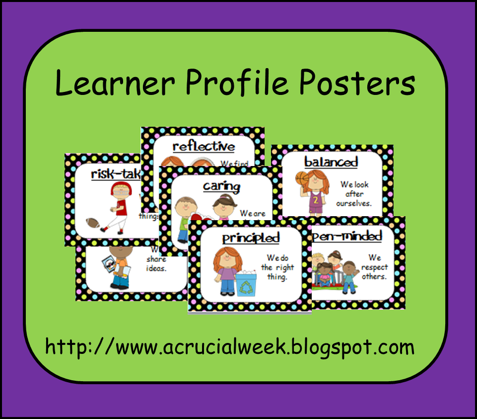 A Crucial Week: Learner Profile Attribute Posters - Black With for Ib Learner Profile Free Printable