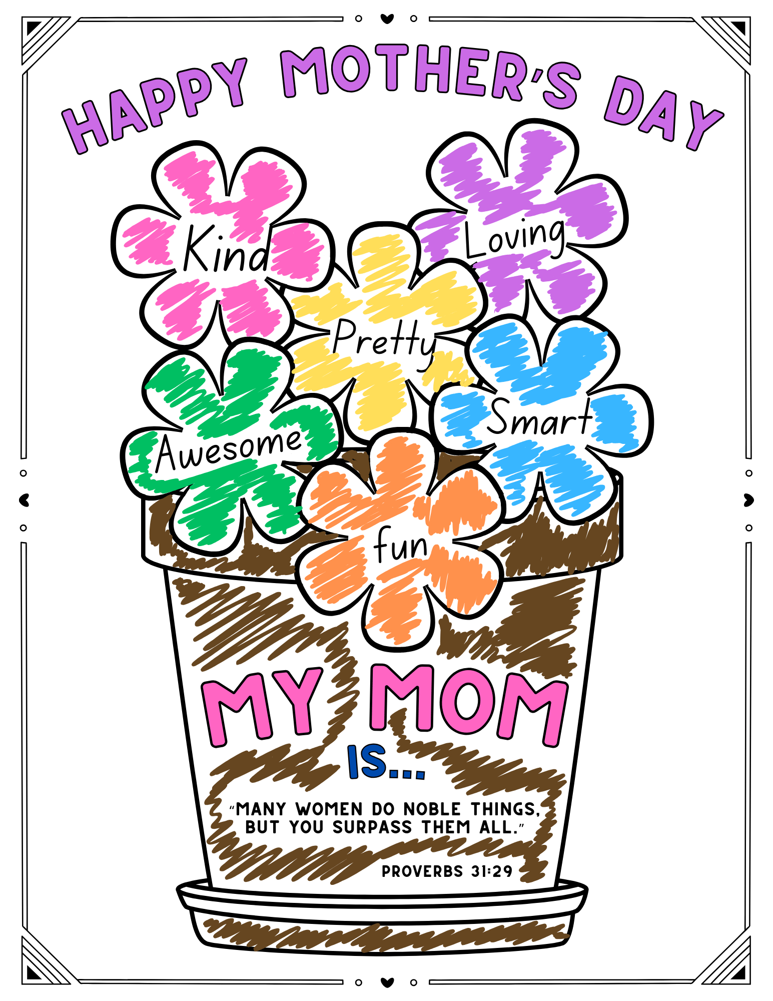 A Simple Mother&amp;#039;S Day Bible Verse Craft For Kids (Printable) intended for Free Printable Christian Mothers Day Crafts