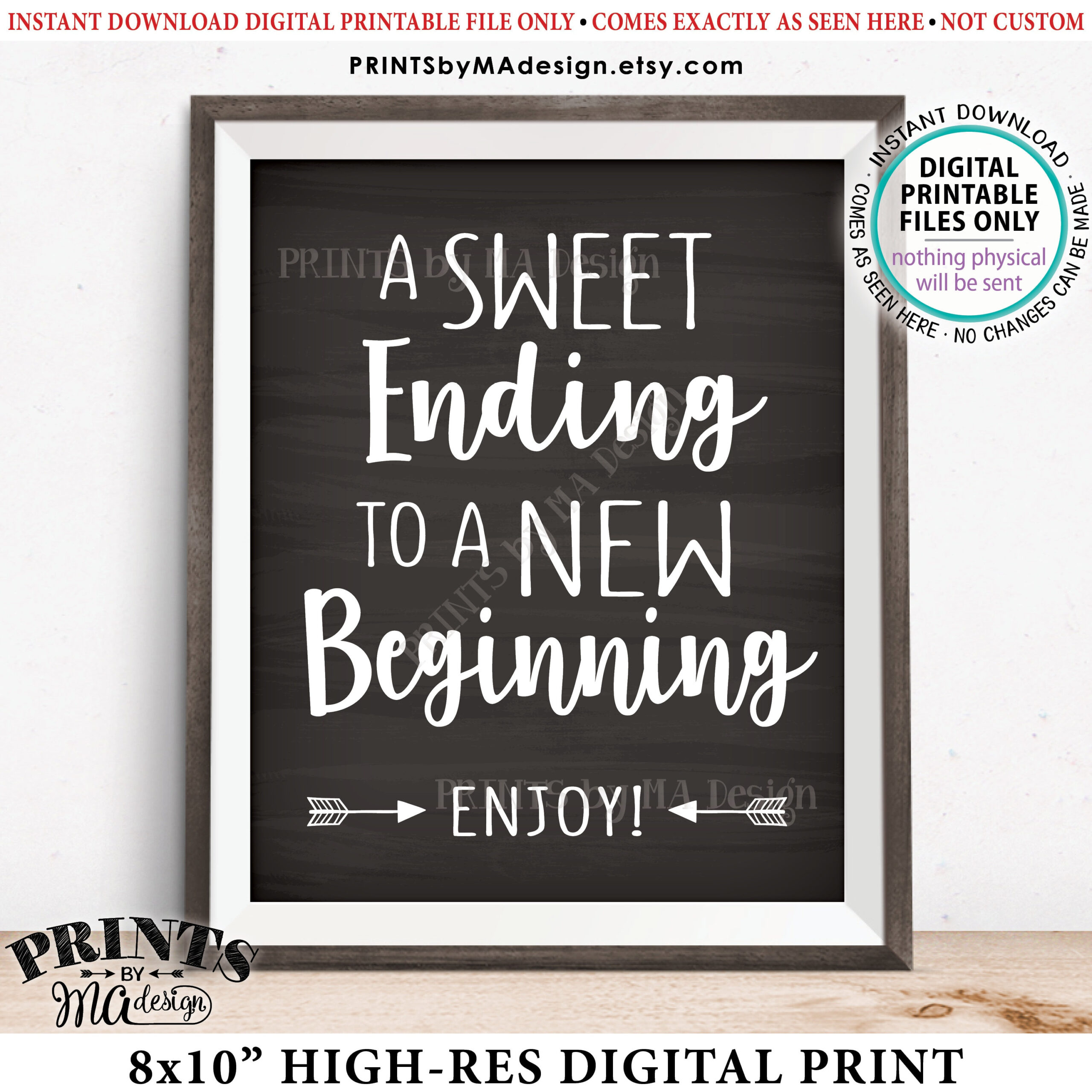 A Sweet Ending To A New Beginning Sign, Retirement Party with regard to A Sweet Ending to a New Beginning Graduation Free Printable