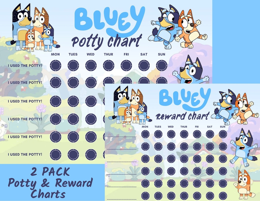 A4 Bluey Potty Schaubild | Bluey Belohnungstabelle | Toilettenschulung | Töpfchen | Stickerbogen - Etsy.de intended for Potty Chart Printable Bluey