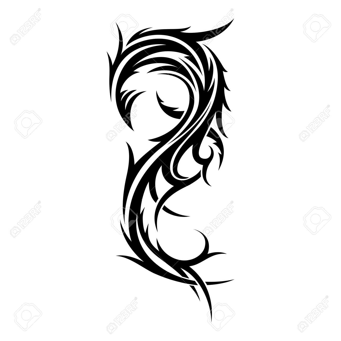 Abstract Tribal Tattoo Design Template. Royalty Free Svg, Cliparts for Free Printable Tribal Patterns