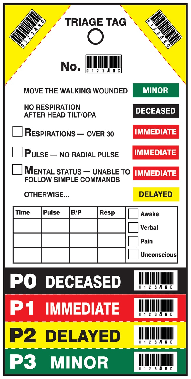 Accuform Signs Triage Tags Triage Tag:facility Safety And pertaining to Free Printable Triage Tags