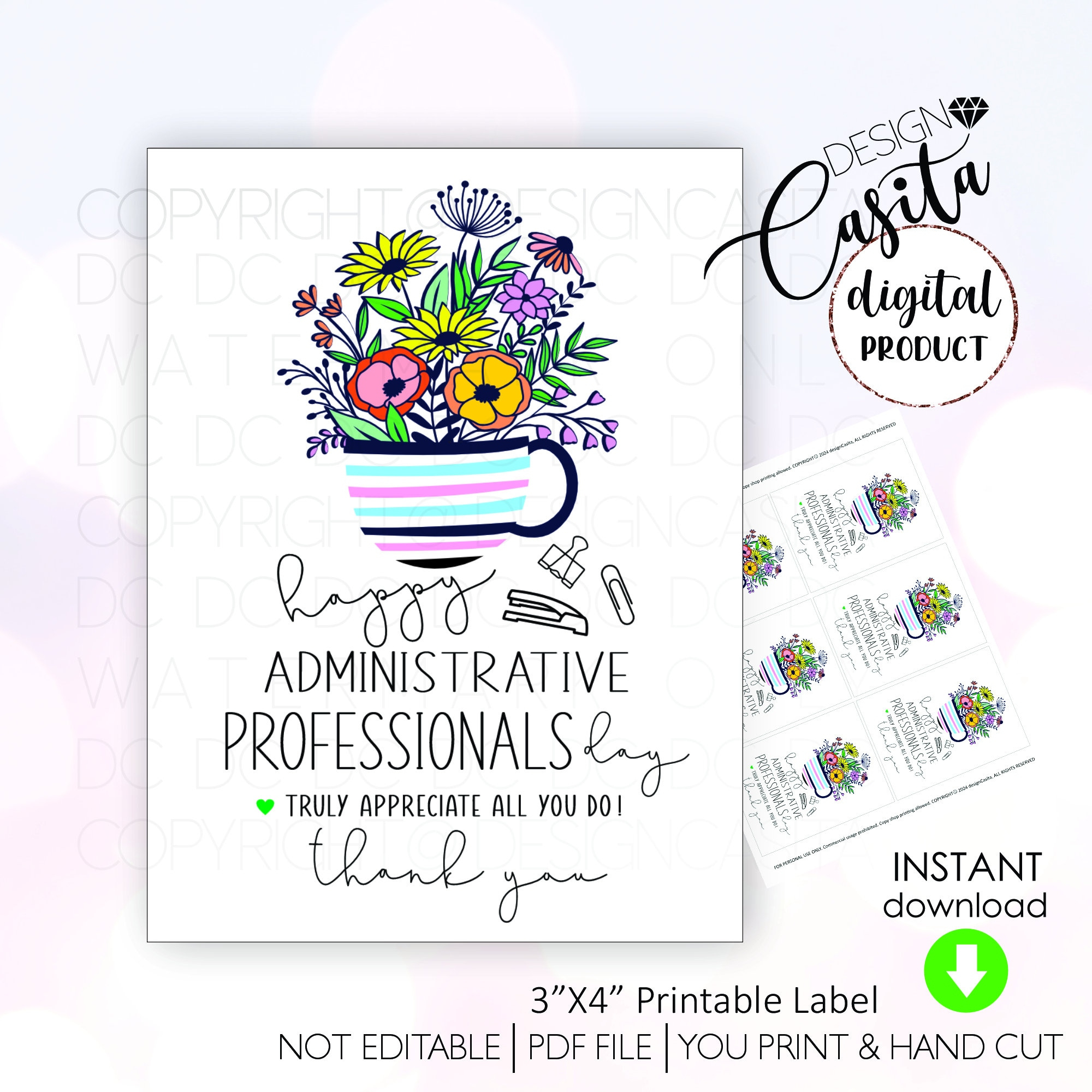 Administrative Flyer - Etsy intended for Free Printable Administrative Assistant Cards