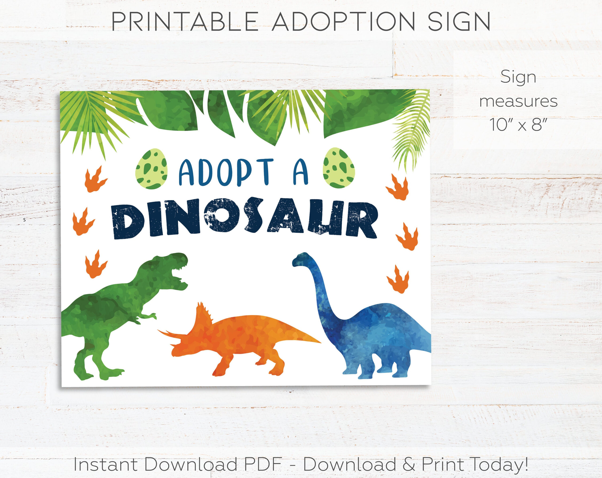 Adopt A Dinosaur Printable Sign &amp;amp; Dinosaur Adoption Certificates throughout Adopt a Dinosaur Sign Free Printable