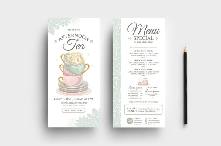Free Afternoon Tea Menu Template