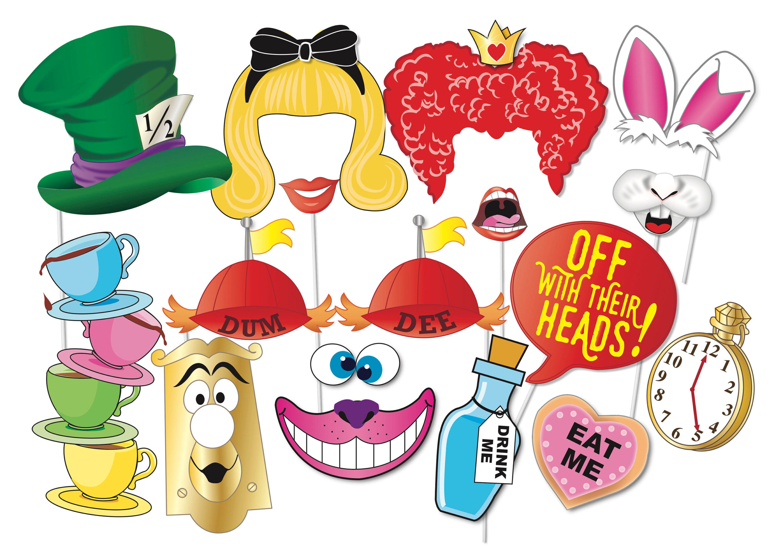 Alice In Wonderland Photo Booth Prop Set, Party Props, Royal Theme throughout Free Alice In Wonderland Photo Booth Printables