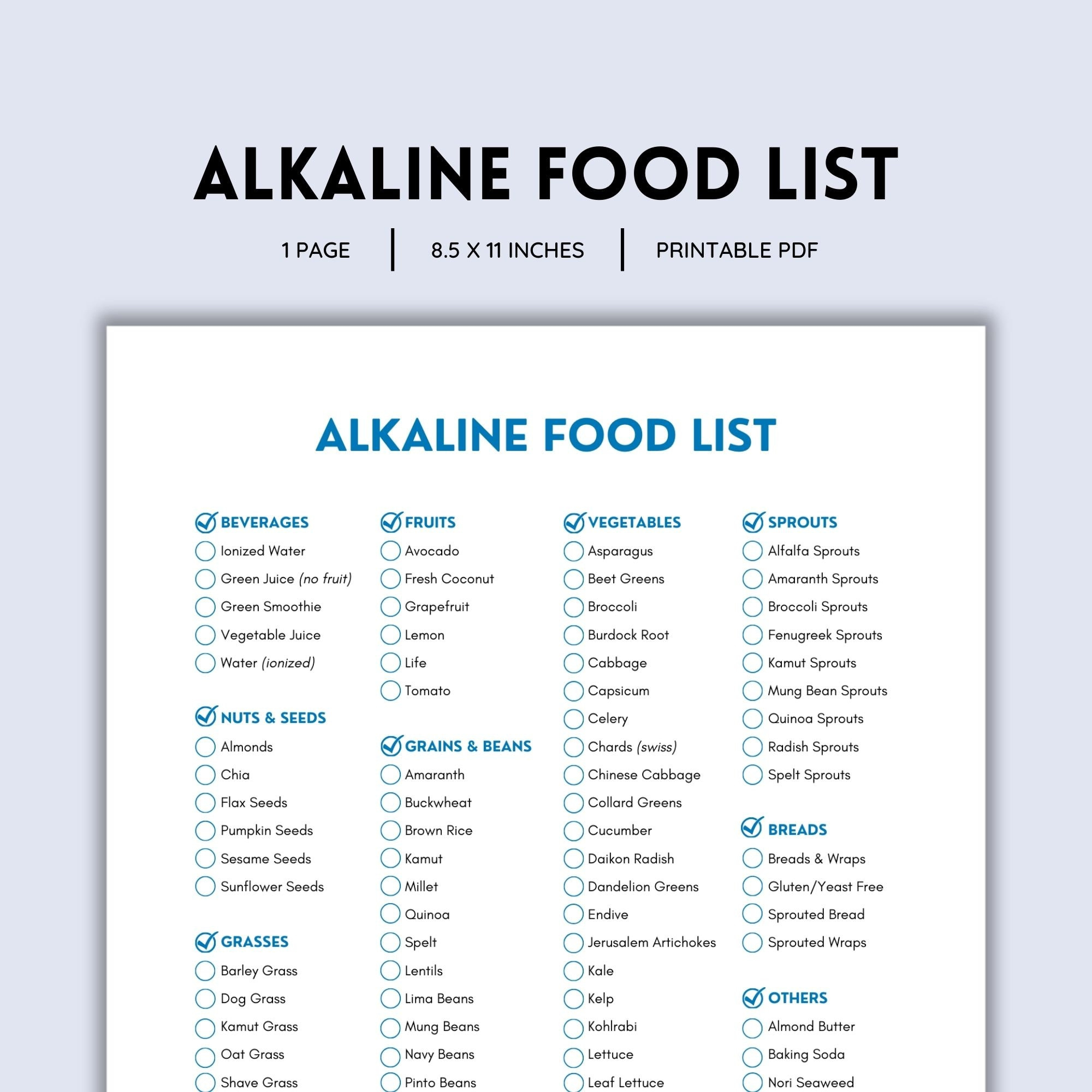Alkaline Food List, Grocery List, Alkaline Herbs, Shopping List with regard to Alkaline Food Chart Printable