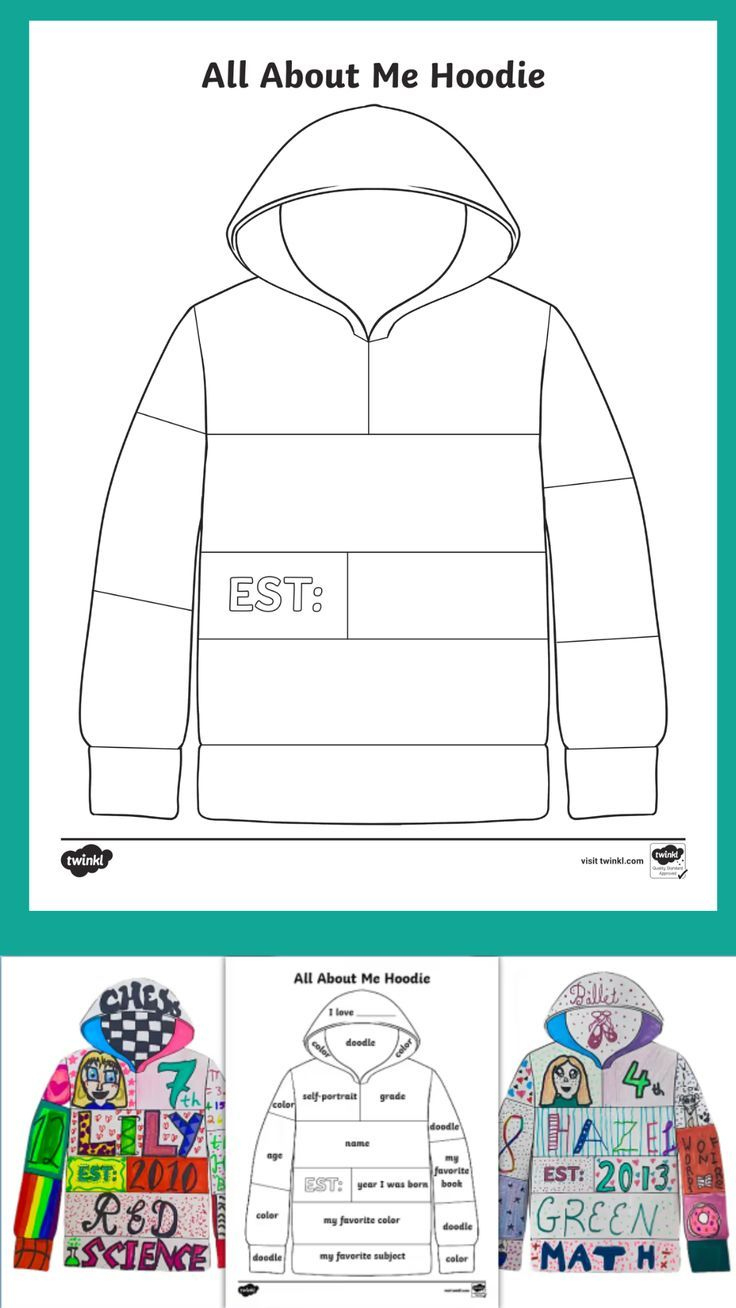 All About Me Hoodie Activity inside Academic Hood Printable Pattern