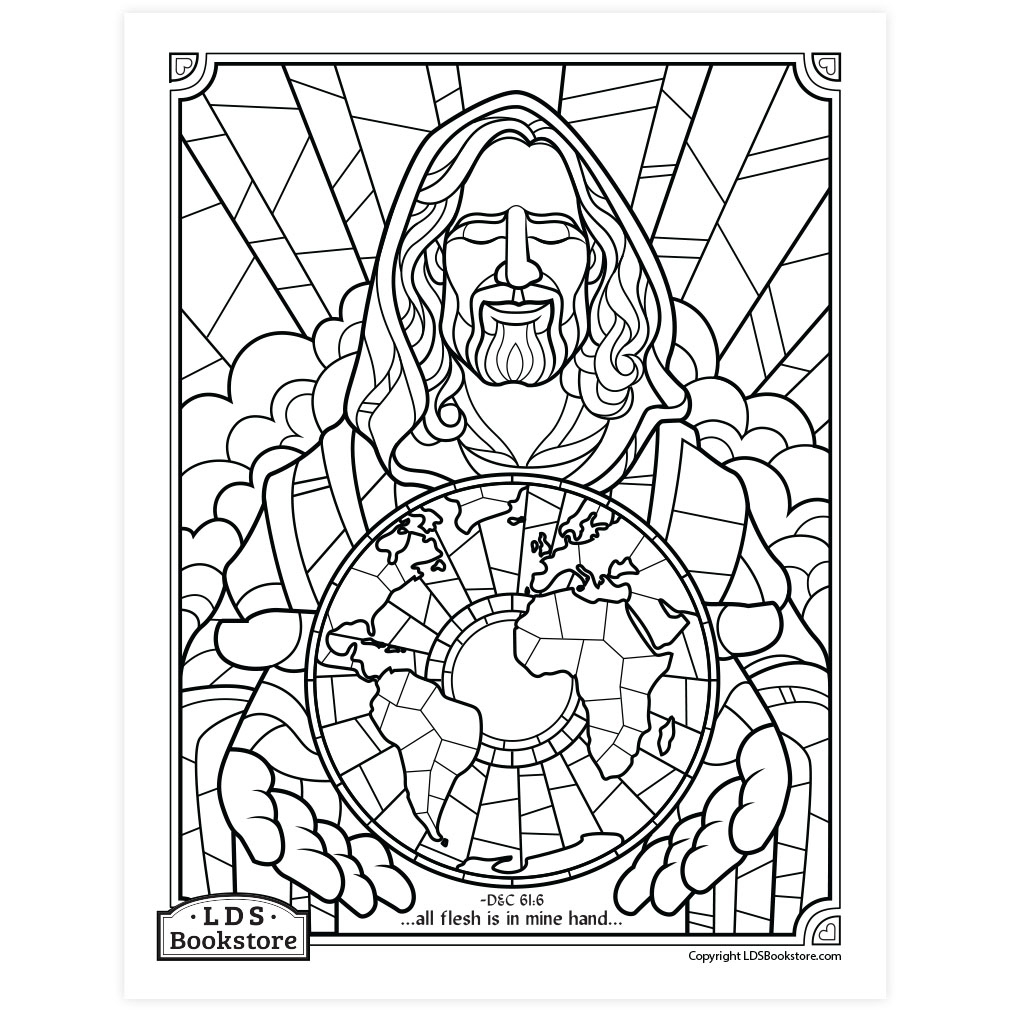 All Flesh Is In Mine Hand Coloring Page - Printable | Doctrine And with Free Stained Glass Patterns Printable Jesus