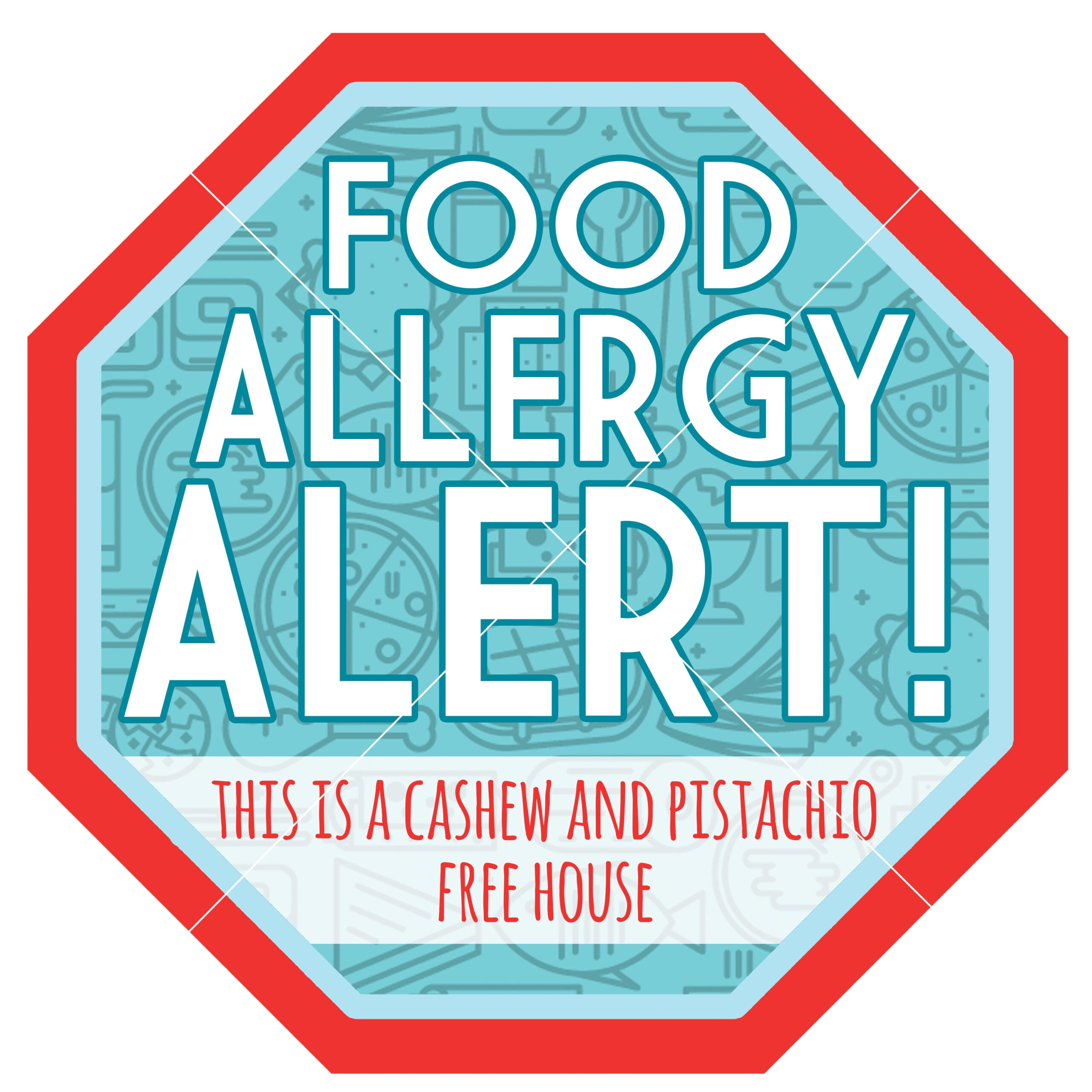 Allergy Alert Stop Sign, Printable Instant Download, Lunchbox Sign with regard to Free Printable Food Allergy Signs