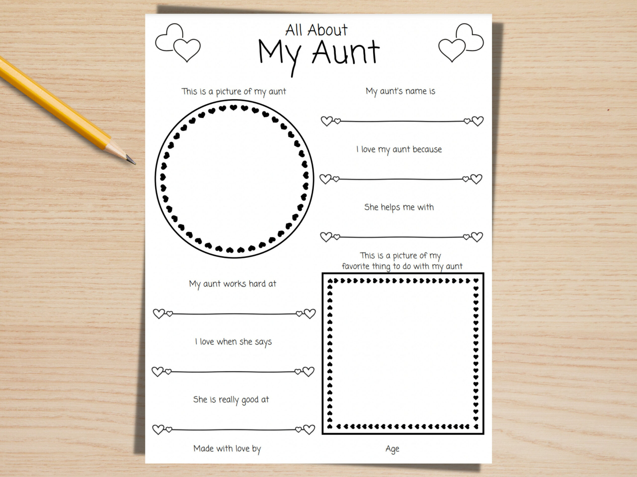 Alles Über Meine Tante Printable, Tante Fragebogen, Muttertag regarding All About My Aunt Free Printable