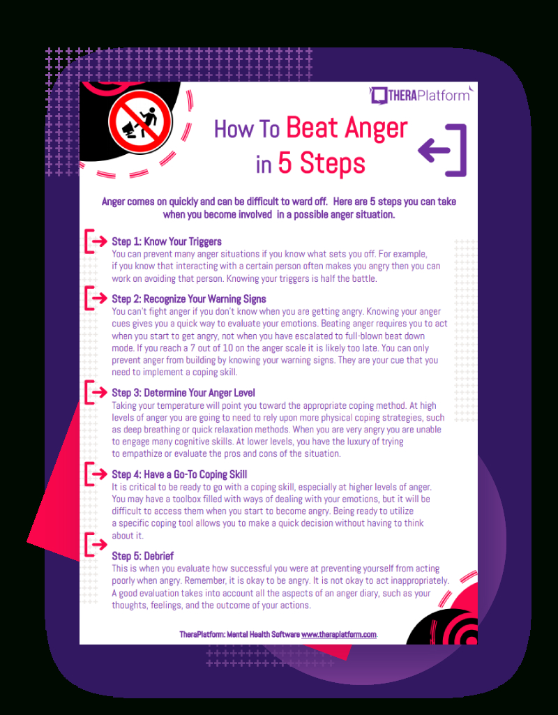 Anger Management Worksheets throughout Free Printable Anger Management Activities For Adults