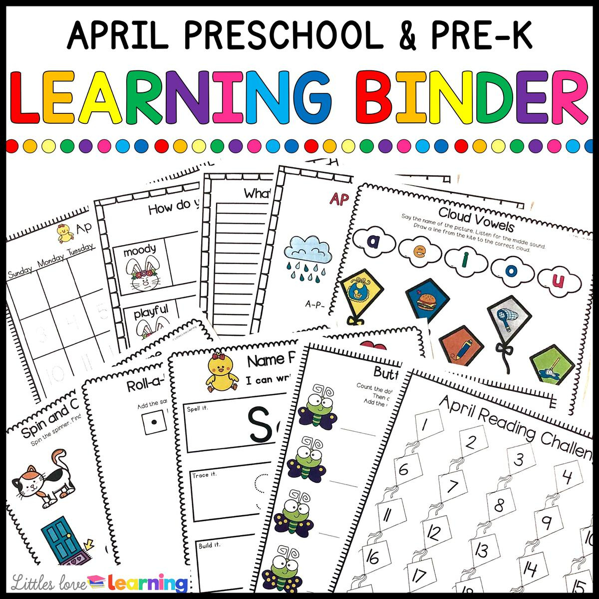 April Learning Binder within Free Learning Binder Printables