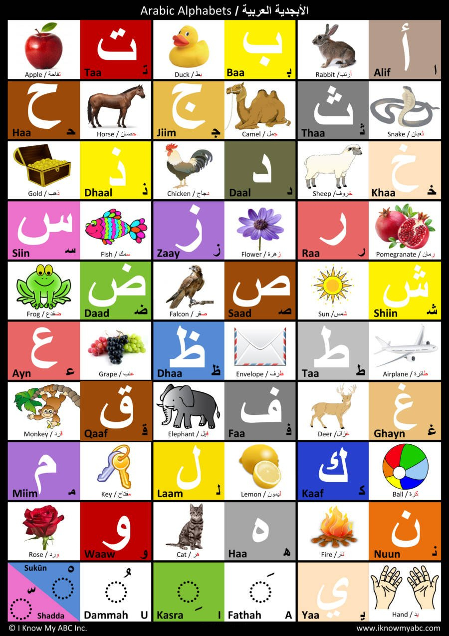 Arabic Alphabet Charti Know My Abc, 9780997139556 with Arabic Alphabet Chart Printable