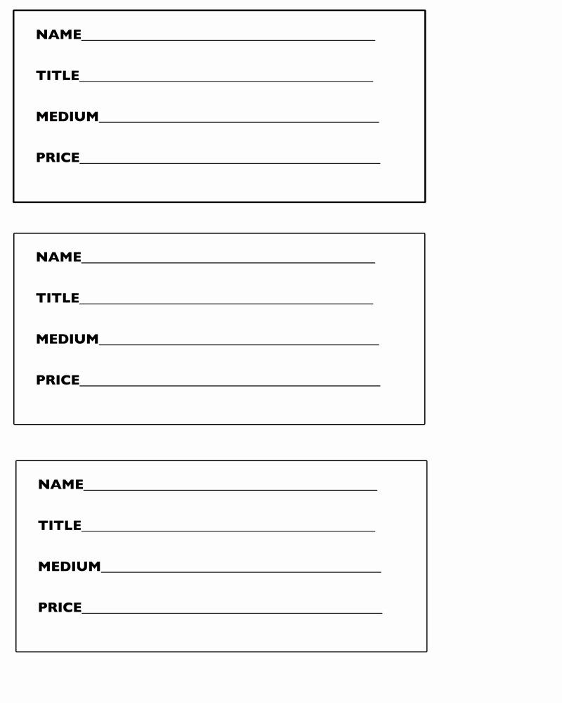 Art Gallery Labels Template | Stcharleschill Template - Worksheets with regard to Free Exhibit Label Template