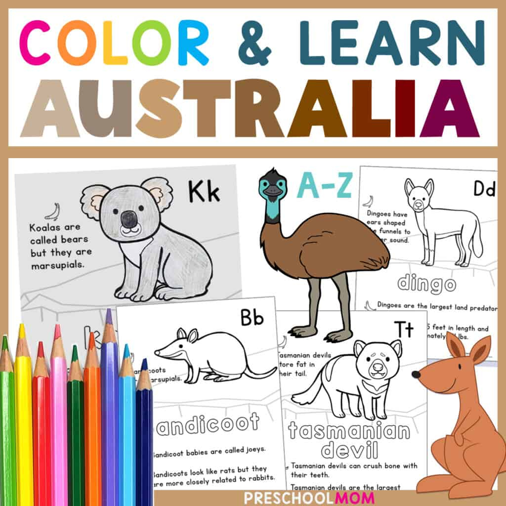 Australia Animals Abc Worksheets - Preschool Mom in Australian Animals Printables Free