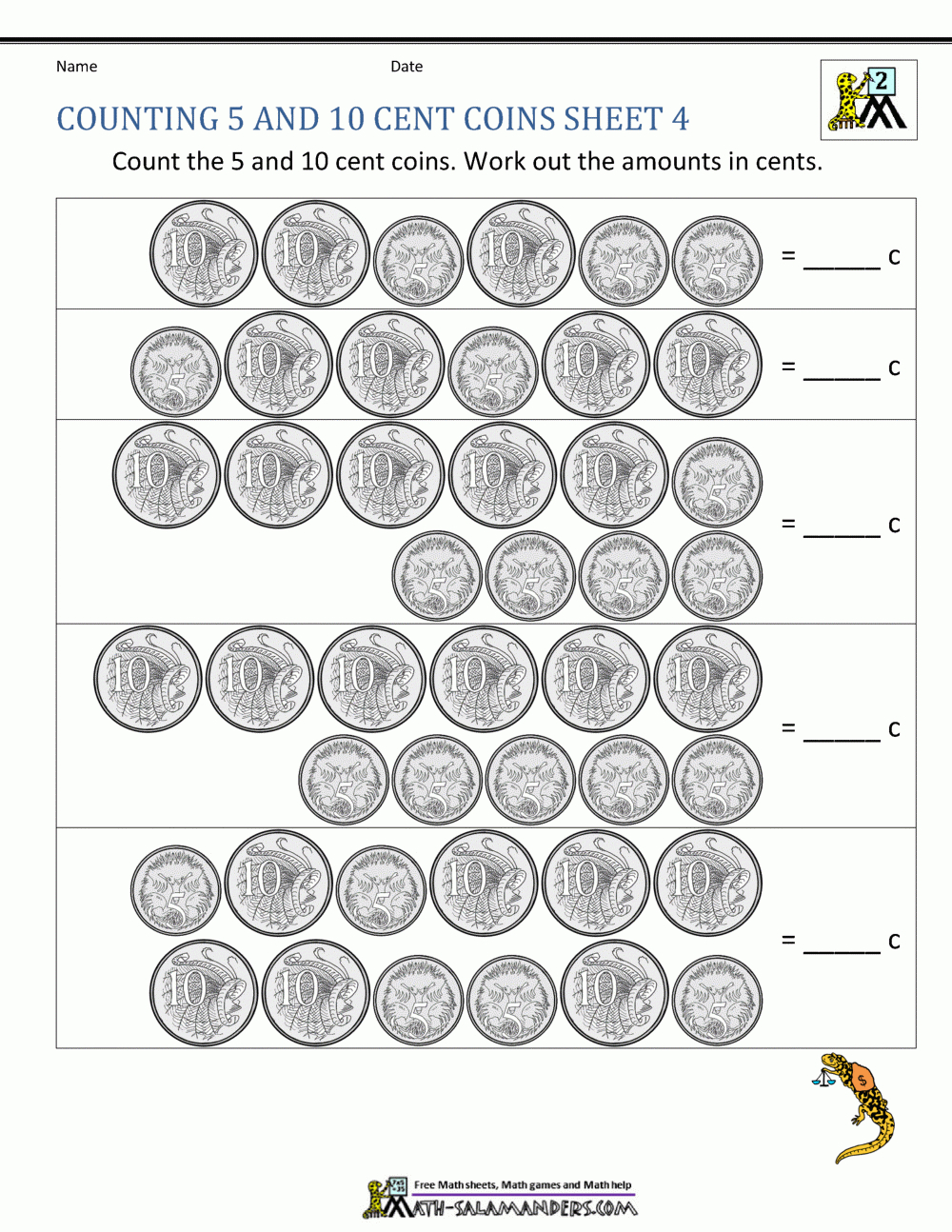 Australian Money Worksheets intended for Free Australian Money Printables