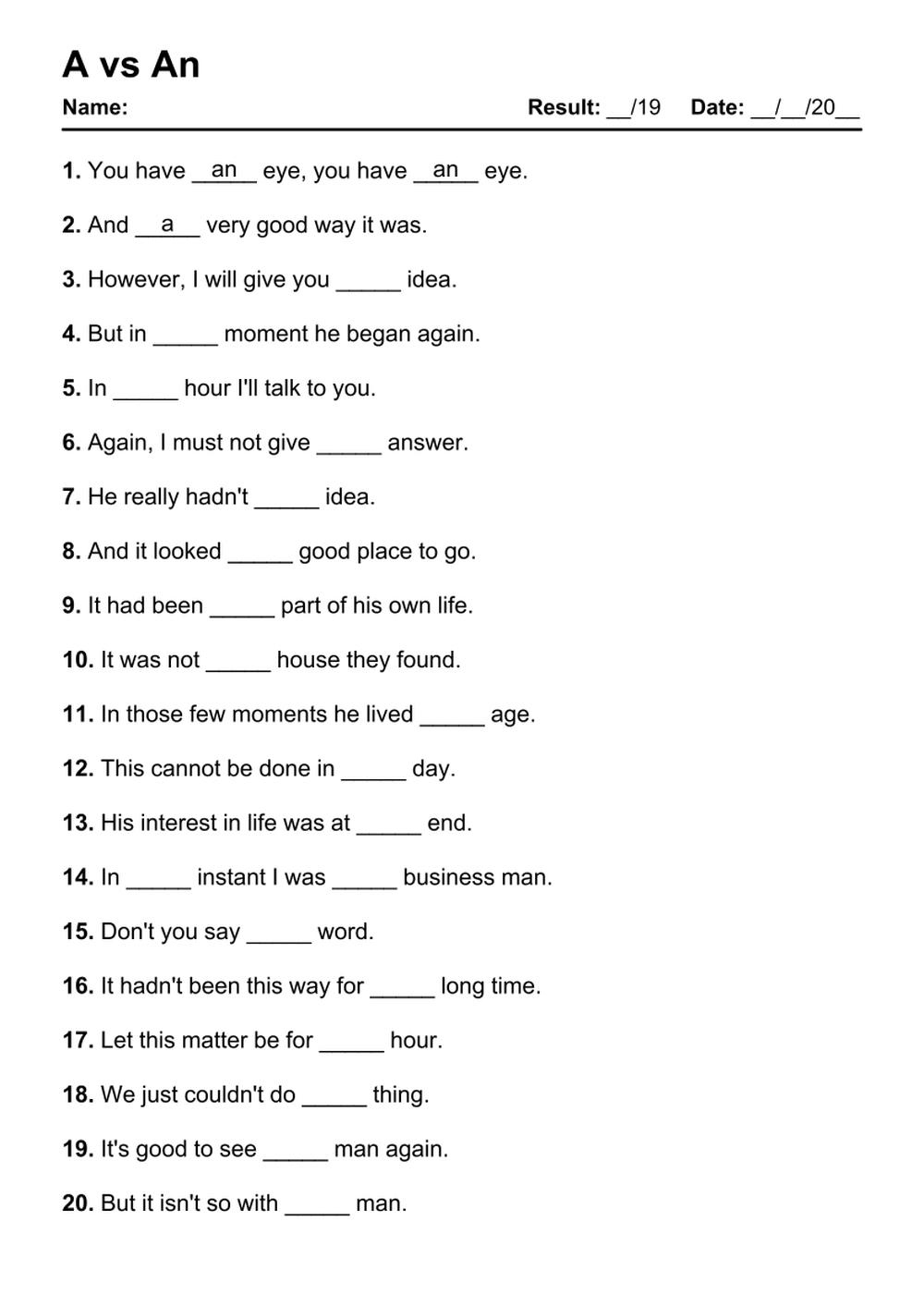 Auto Generated English Grammar Exercises - Grammarism within Free Grammar Quizzes Printable