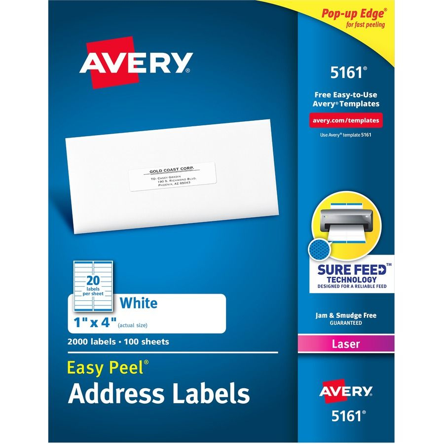 Avery-Dennison 5161 Barcode Label - Barcodesinc in Avery 5161 Free Template