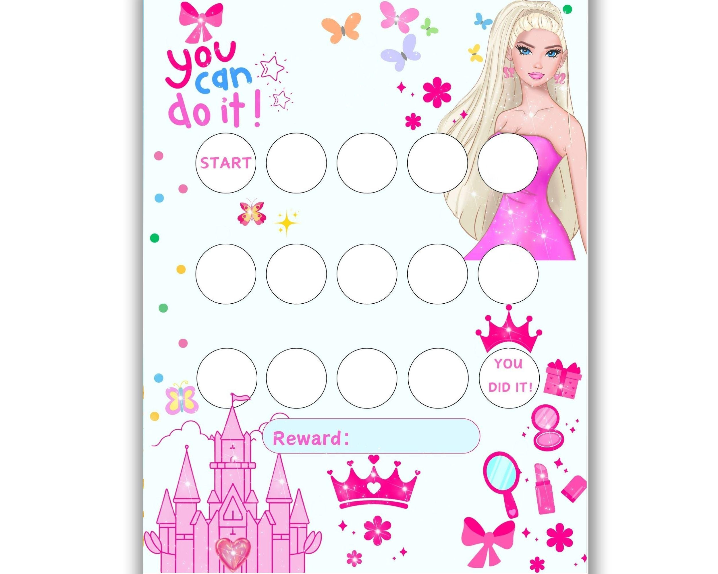Barbie Reward Chart - Etsy Uk throughout Barbie Reward Charts Free Printable