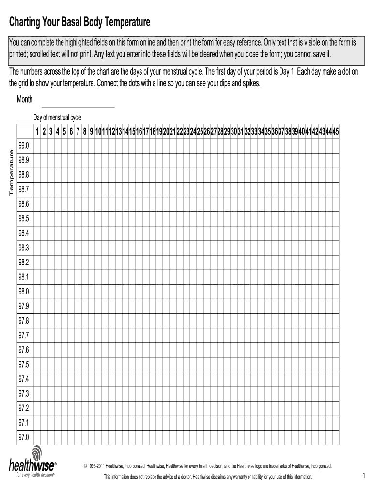 Basal Body Temperature Chart Printable - Fill Online, Printable inside Pdf Basal Body Temperature Chart Printable