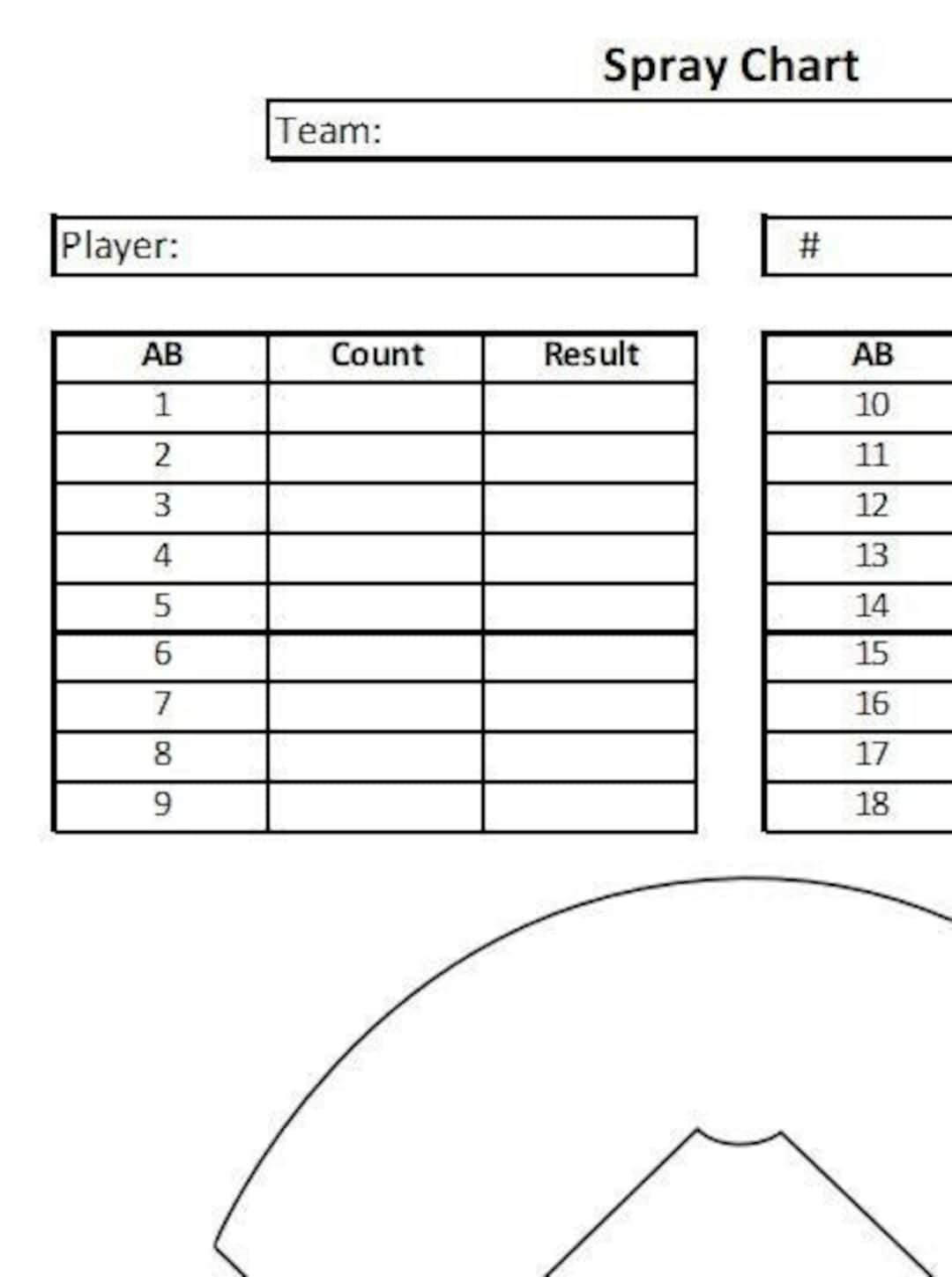 Baseball Spray Chart - Etsy pertaining to Free Printable Baseball Spray Charts