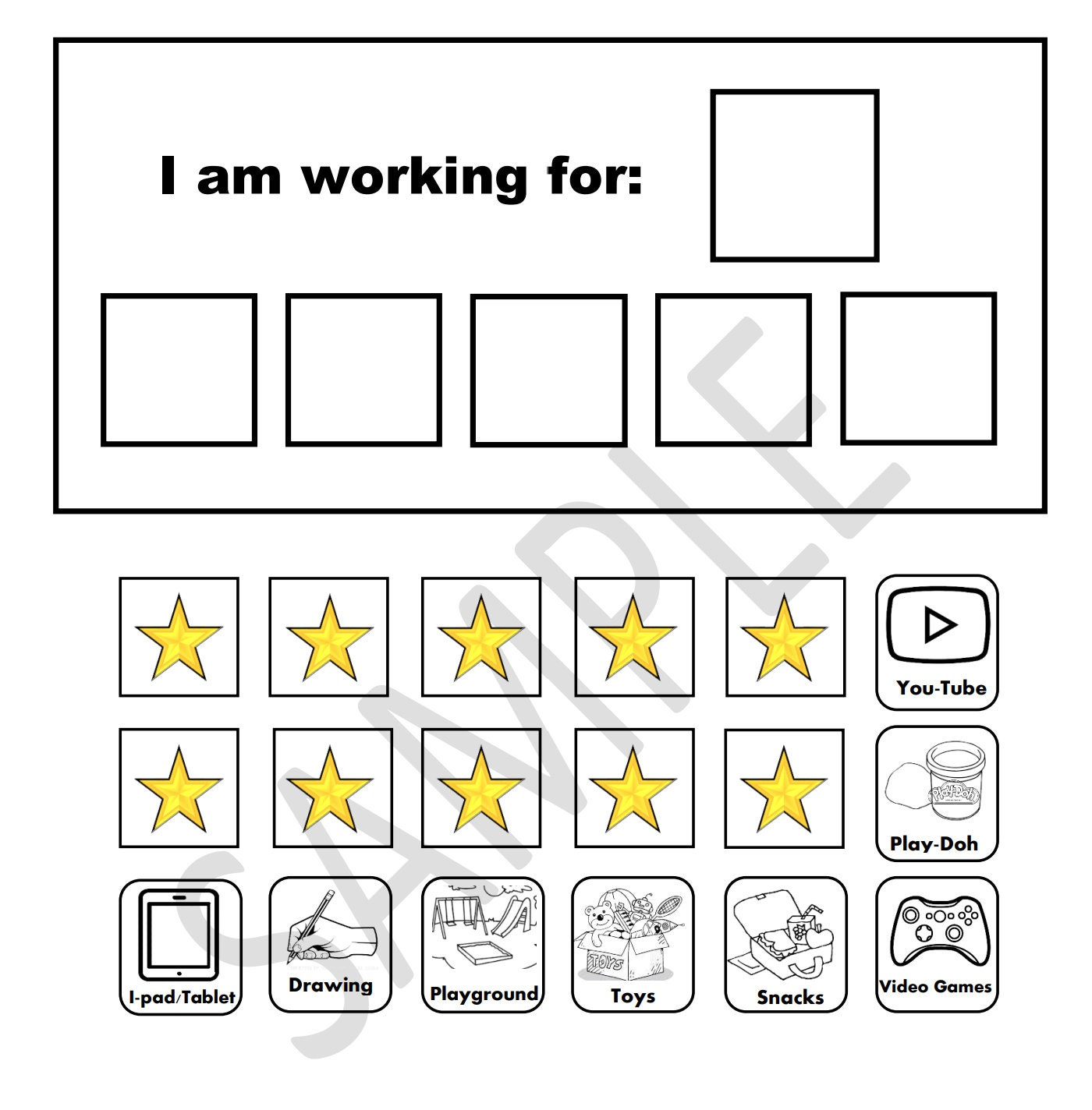 Basic Token Board (Printable) - Etsy intended for Token Chart Printable