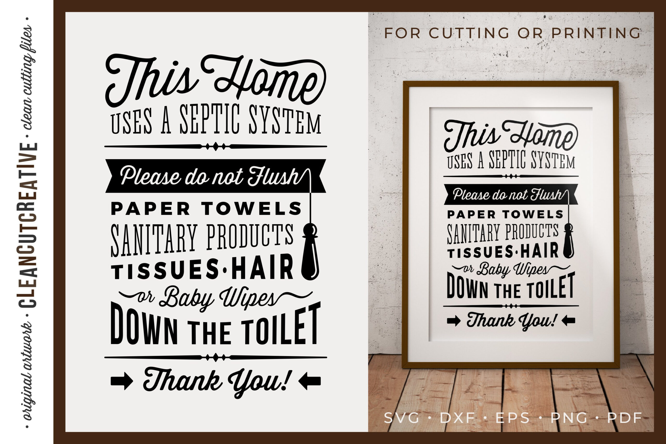 Bathroom Sign Septic System For Cutting Or Printing Svg Pdf with Free Printable Septic Signs