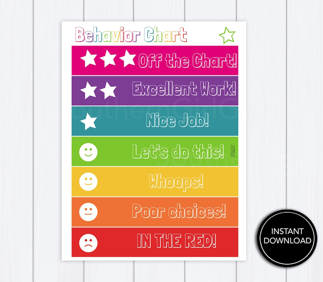 Behavior Chart Clothespin Printable Download: &amp;quot;Behavior Clip Chart&amp;quot; Behavior, Reward, Clip, Clothespin, Chart For Kids - Etsy.de with Behavior Clip Chart Printable
