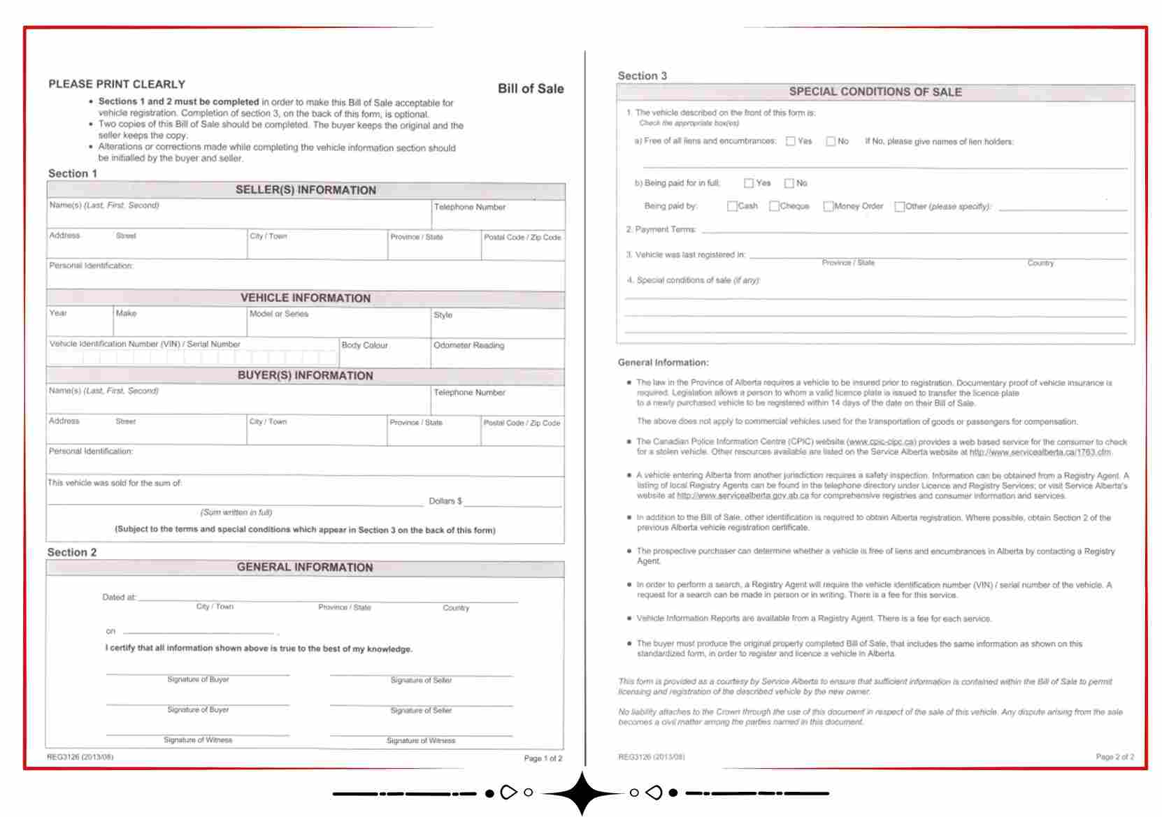 Bill Of Sale Alberta: Fill Out &amp;amp; Sign Online | Dochub - Worksheets regarding Free Printable Bill Of Sale Alberta