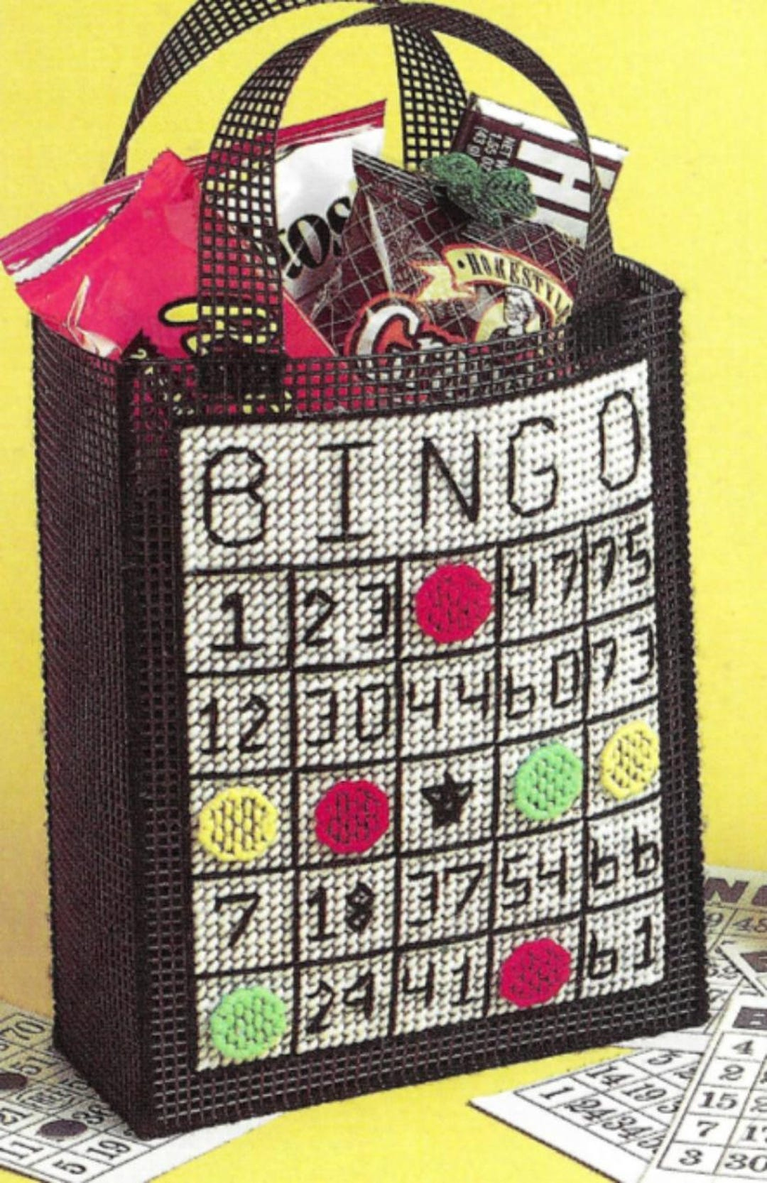 Bingo Tote Bag Plastic Canvas Pdf - Etsy throughout Free Printable Plastic Canvas Bingo Patterns