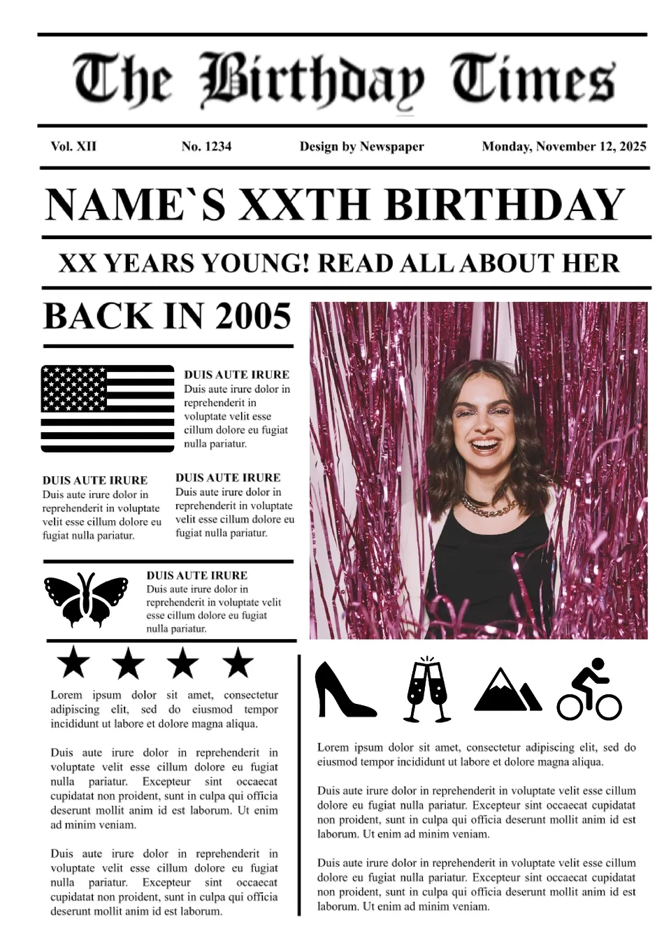 Birthday Newspaper Template | Compatible With Google Docs for Free Birthday Newspaper Template