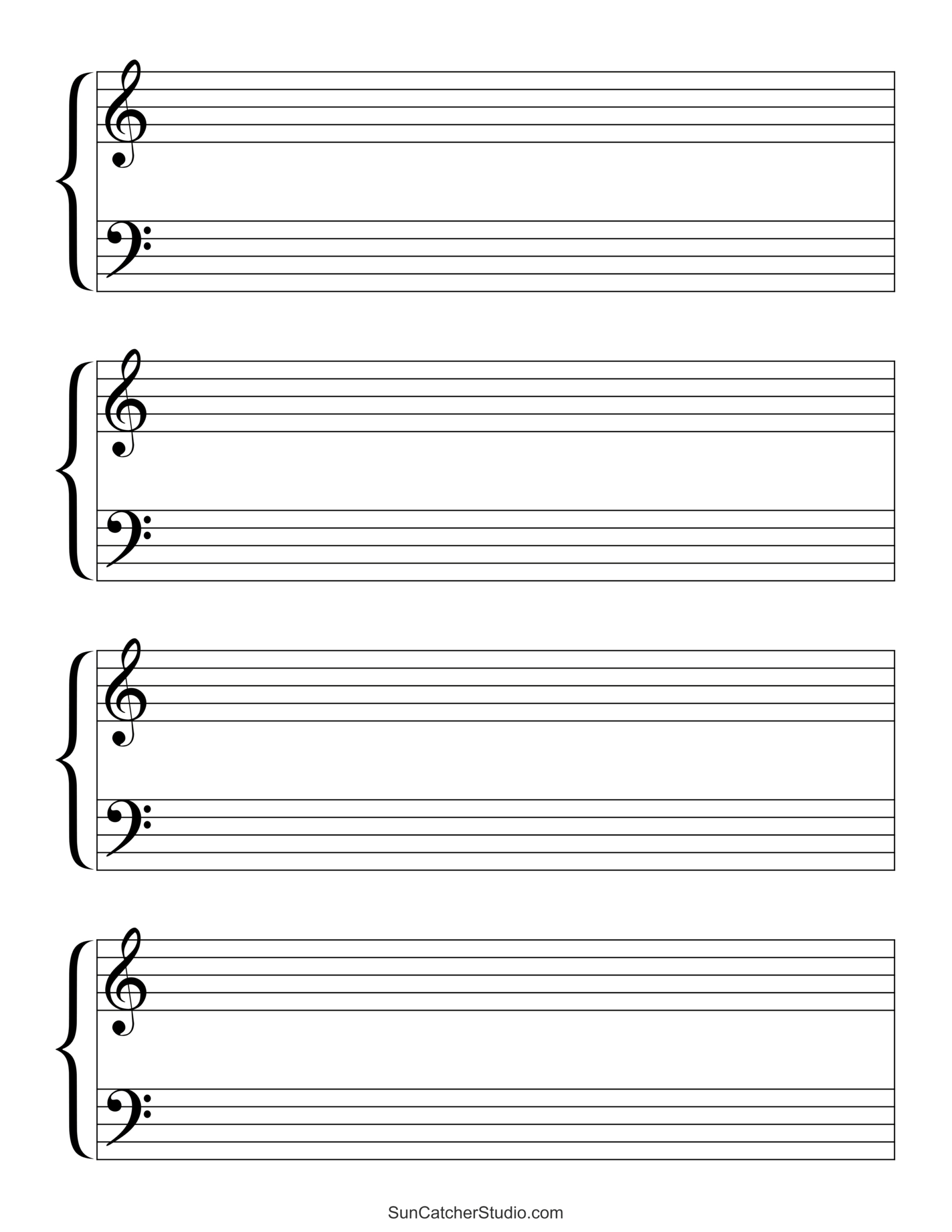 Blank Sheet Music (Free Printable Staff Paper) – Free Printables pertaining to Free Printable Music Staff Paper