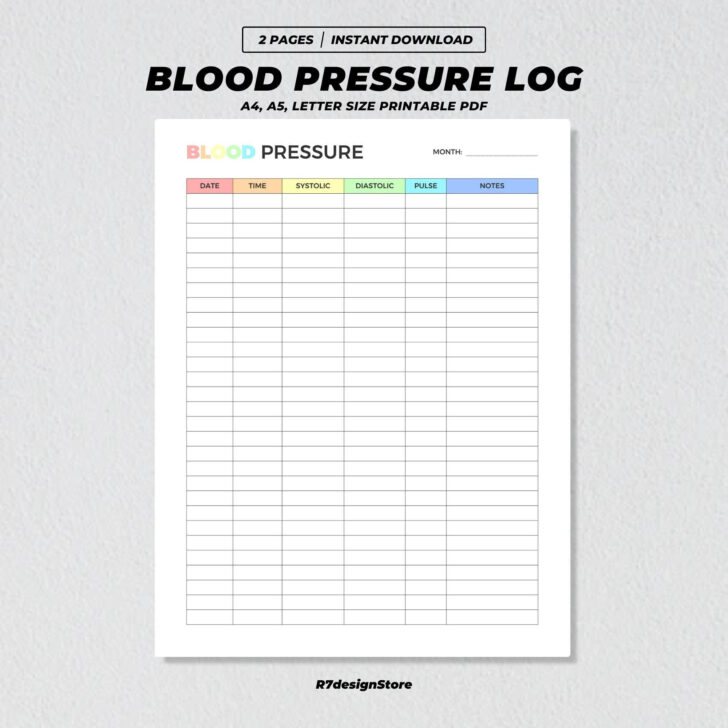 Blood Pressure Monitor Chart Printable