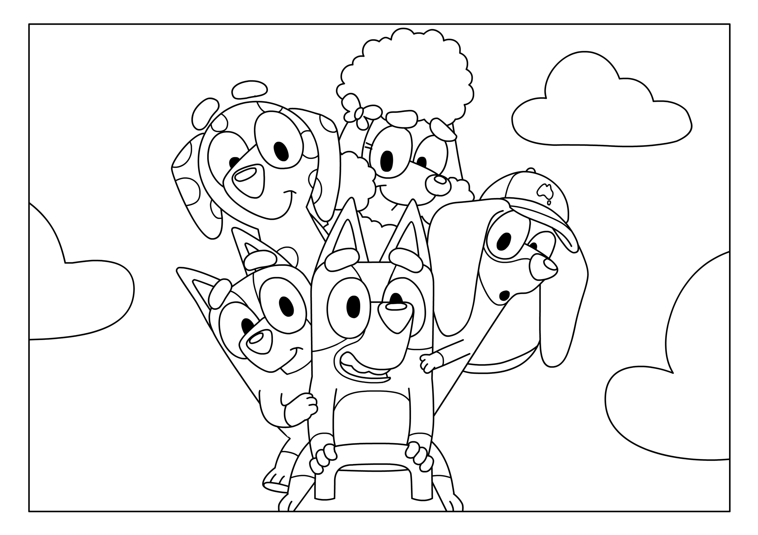 Bluey Friends Colouring Sheets - Bluey Official Website in Bluey Free Printables