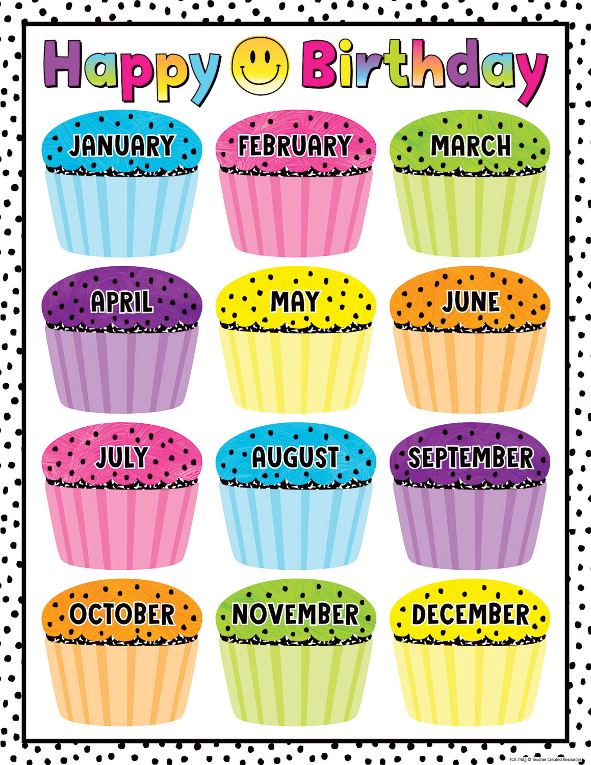 Brights 4Ever Happy Birthday Chart - Home Messenger for Classroom Birthday Chart Printable