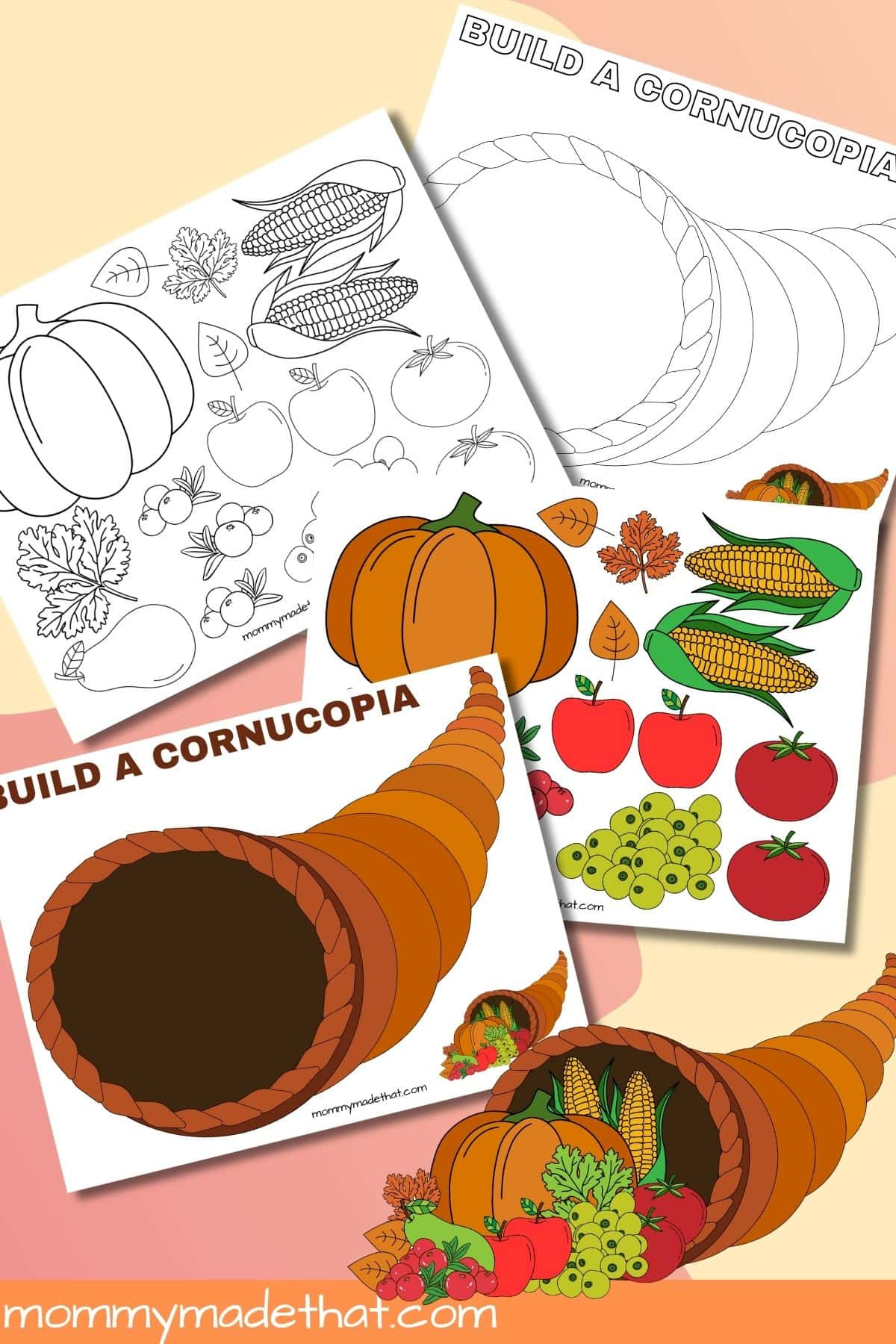Build A Cornucopia (Free Printable Craft) for Free Cornucopia Pattern Printables