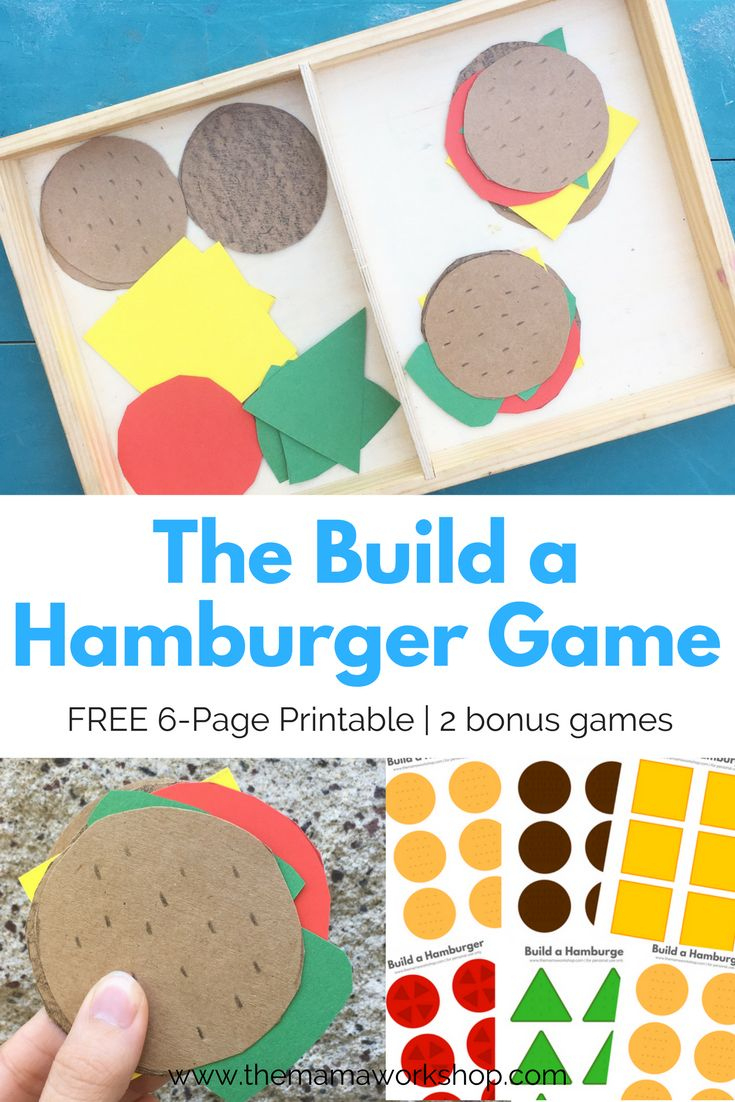 Build A Hamburger Game {Free Printable} | The Mama Workshop pertaining to Build A Burger Free Printable