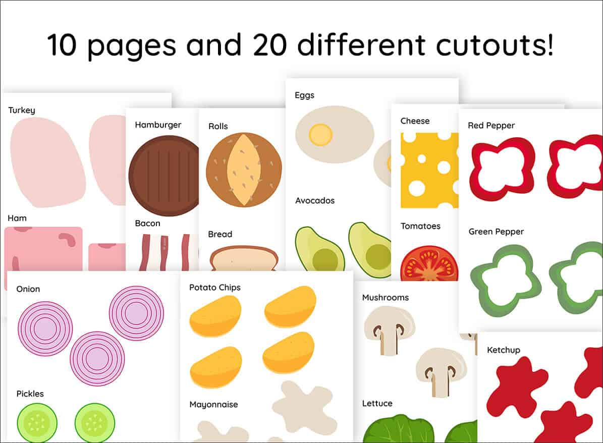 Build A Sandwich Kit - Printable Cutouts | Mrs. Merry intended for Build A Burger Free Printable