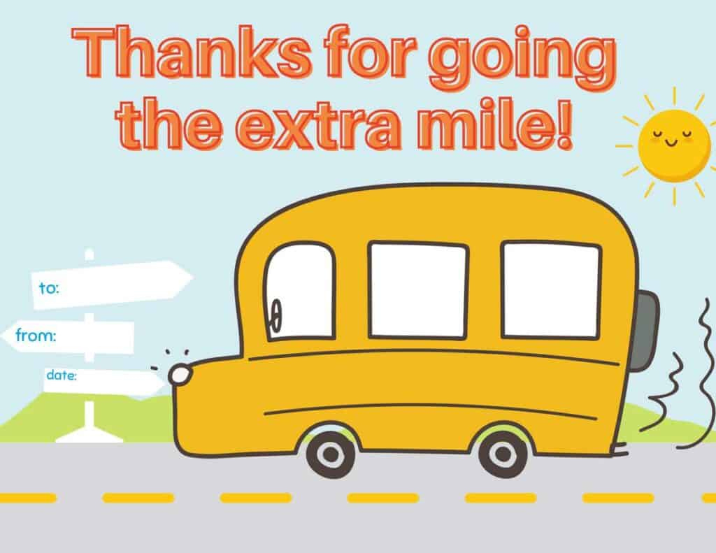 Bus Driver Thank You Printable - South Georgia Style intended for Bus Driver Cards Free Printables