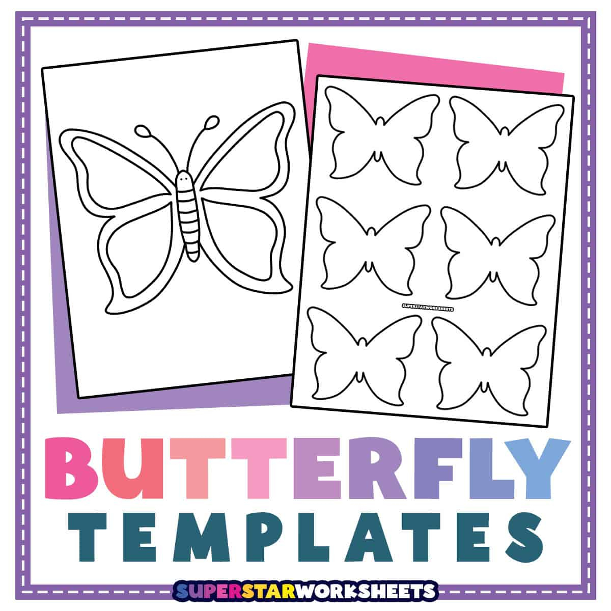 Butterfly Templates - Superstar Worksheets intended for Large Printable Butterfly Stencil
