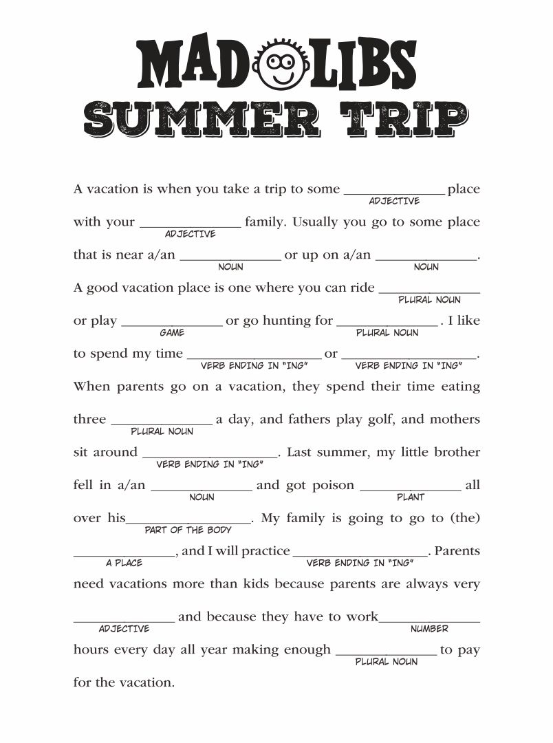 Camping Mad Libs - 20 Free Pdf Printables | Printablee with regard to Camping Mad Libs Free Printable