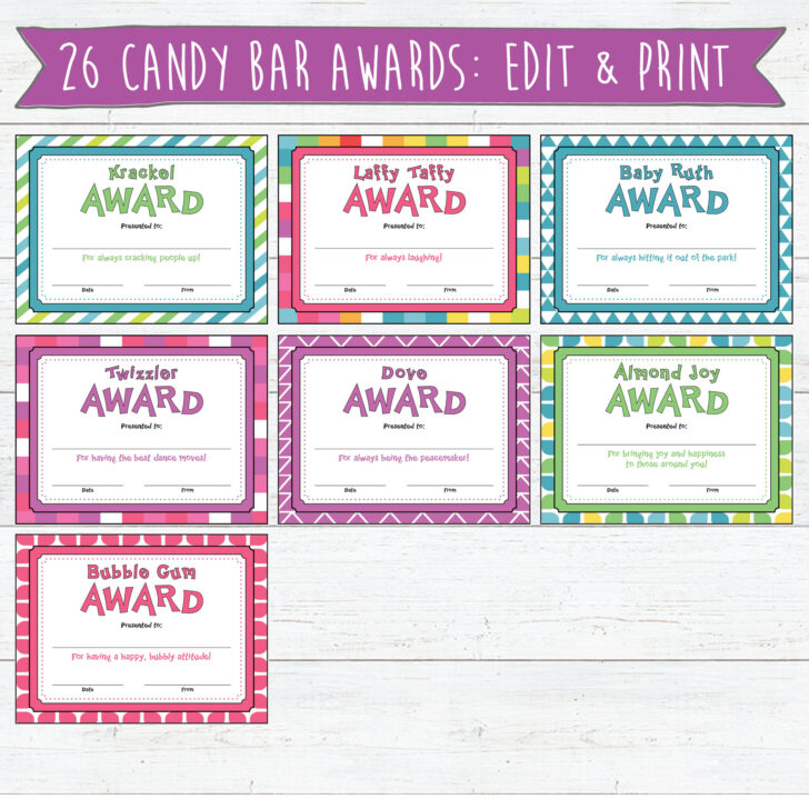 Free Printable Candy Bar Awards For Students