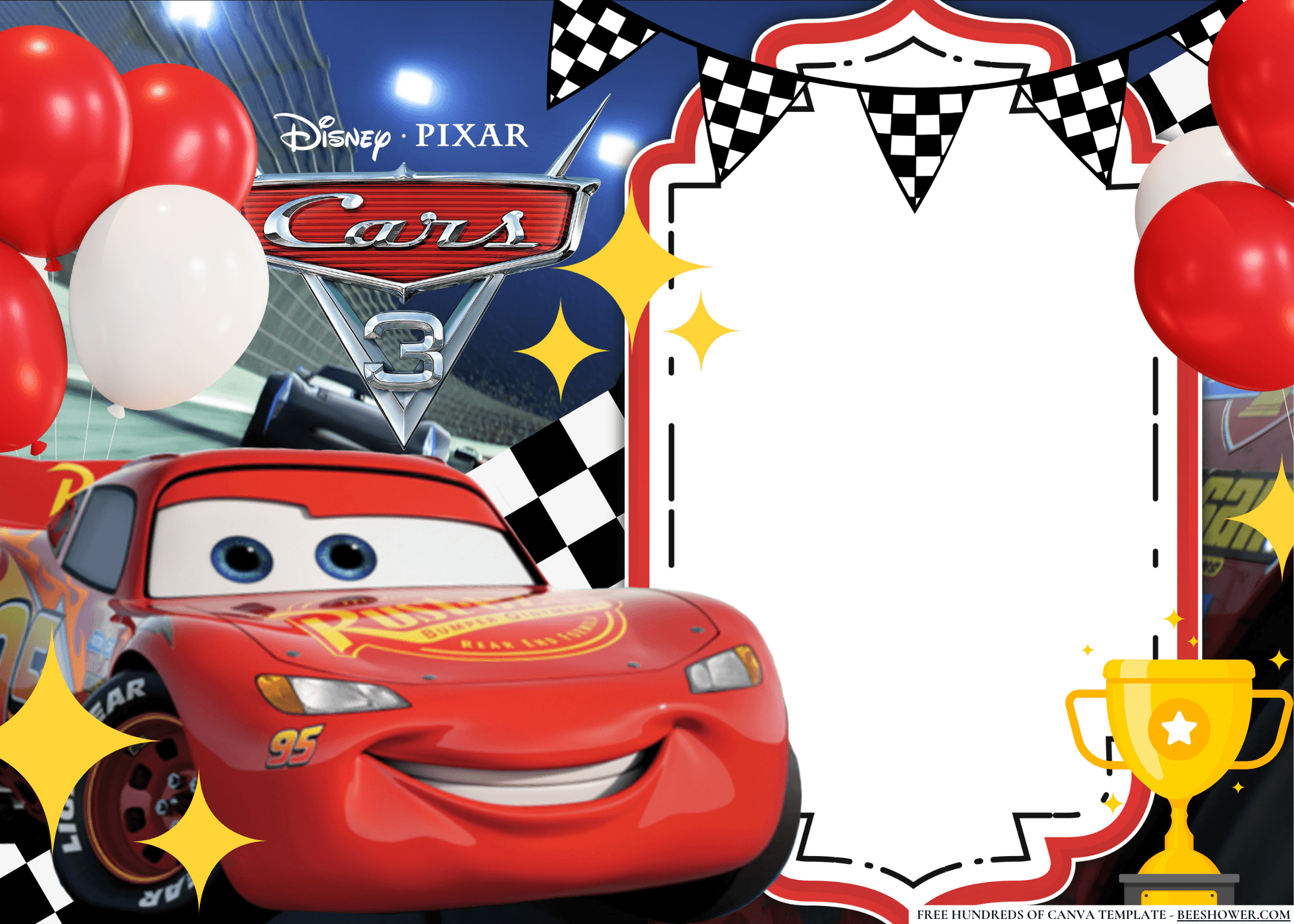 Cars (Lightning Mcqueen) Birthday Invitationvanradaza - Raket.ph with Free Printable Lightning Mcqueen Birthday Cards