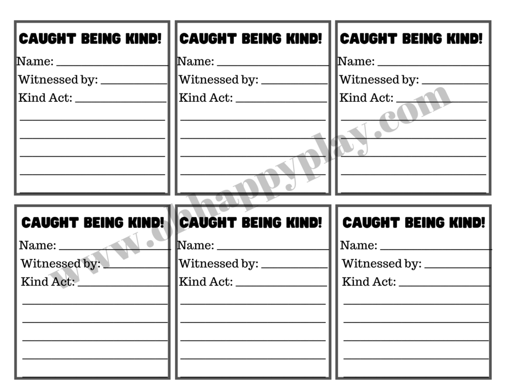Catch Your Child Being Kind Activity: Kindness Activity For Kids in Free Caught Being Good Printables