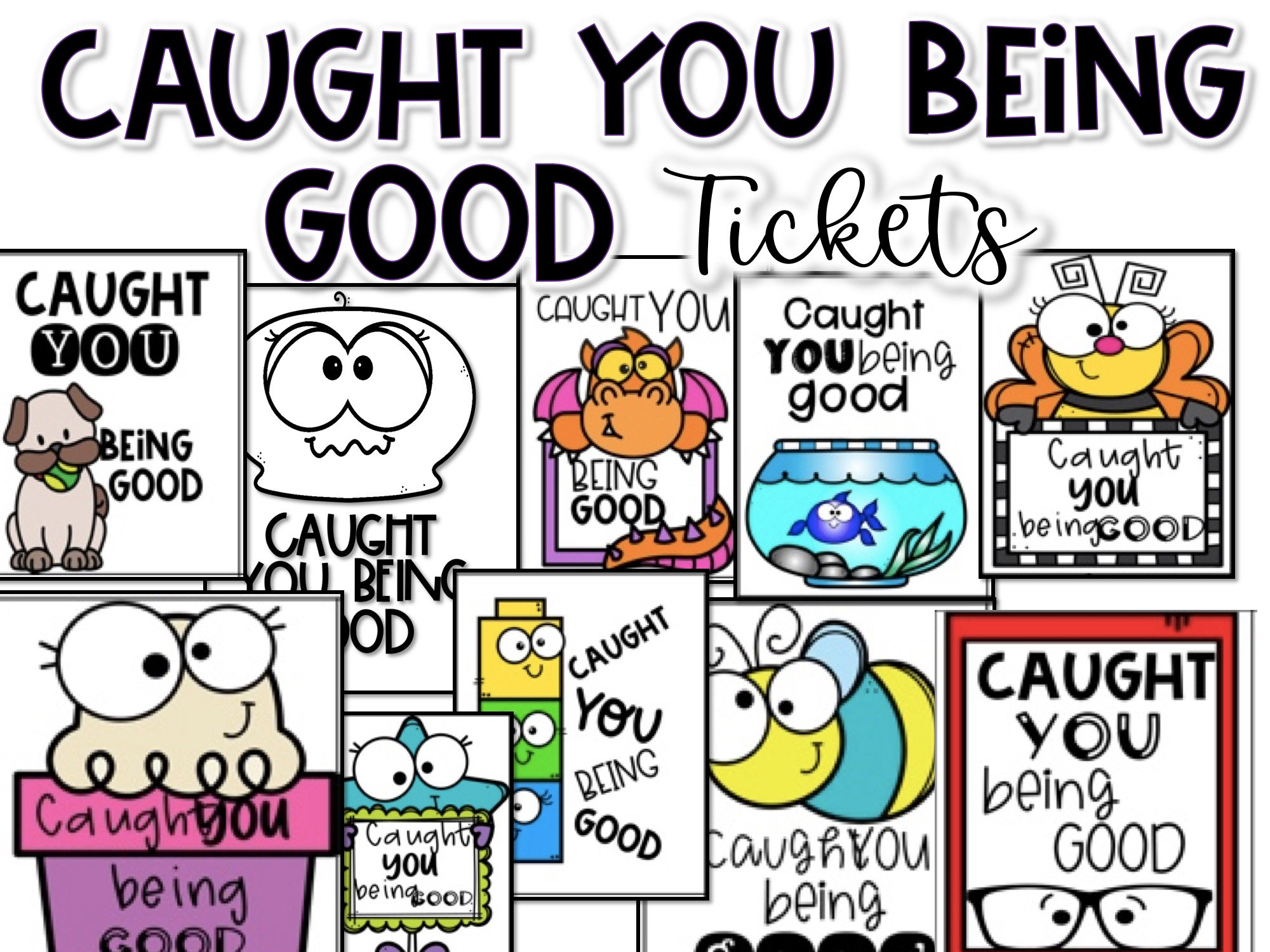Caught You Being Good Reward Tickets Classroom Management - Etsy regarding Free Caught Being Good Printables