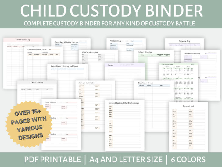 Custody Binder Printables Free