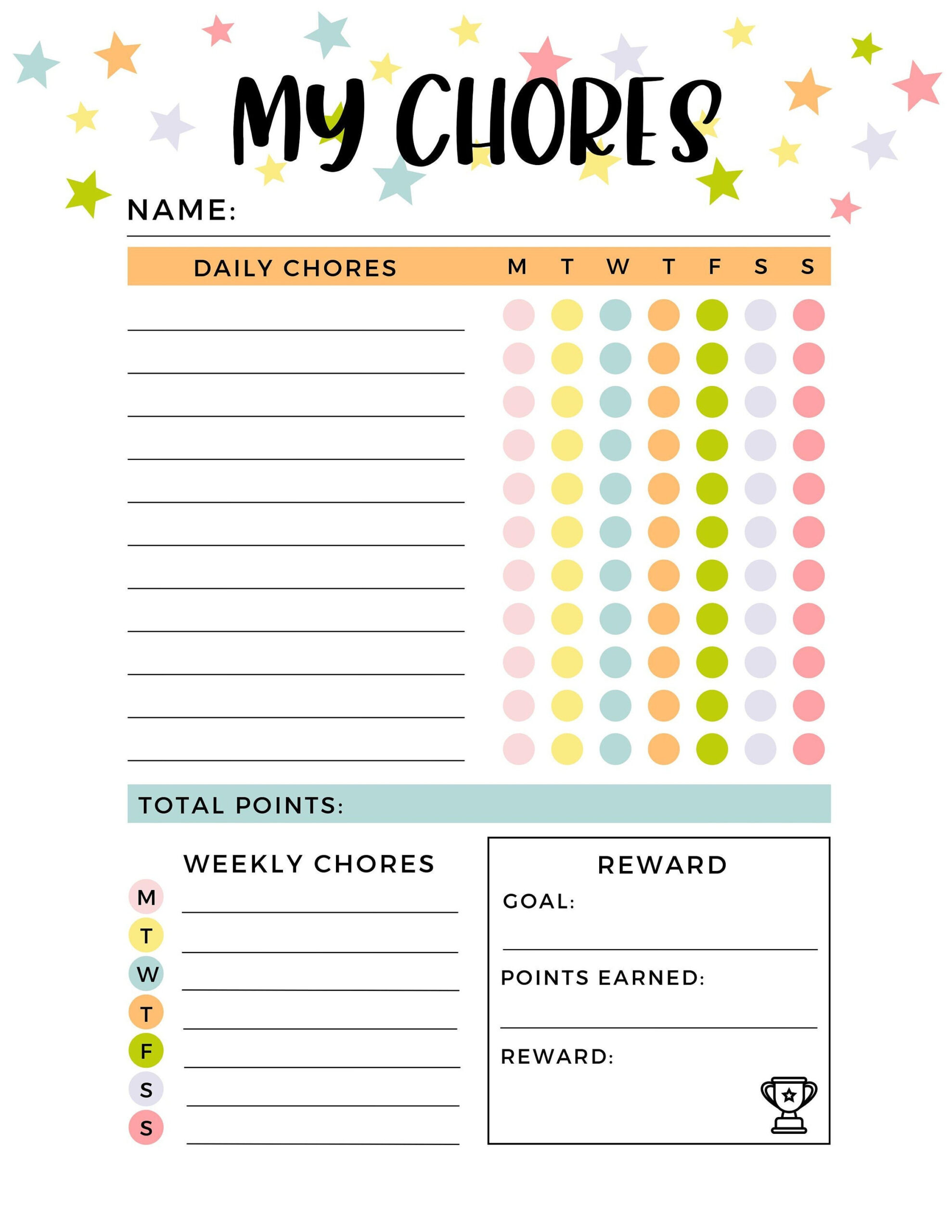 Chore Charts For Kids | Chore Chart Printable | Reward Chart throughout Chores Reward Chart Printable
